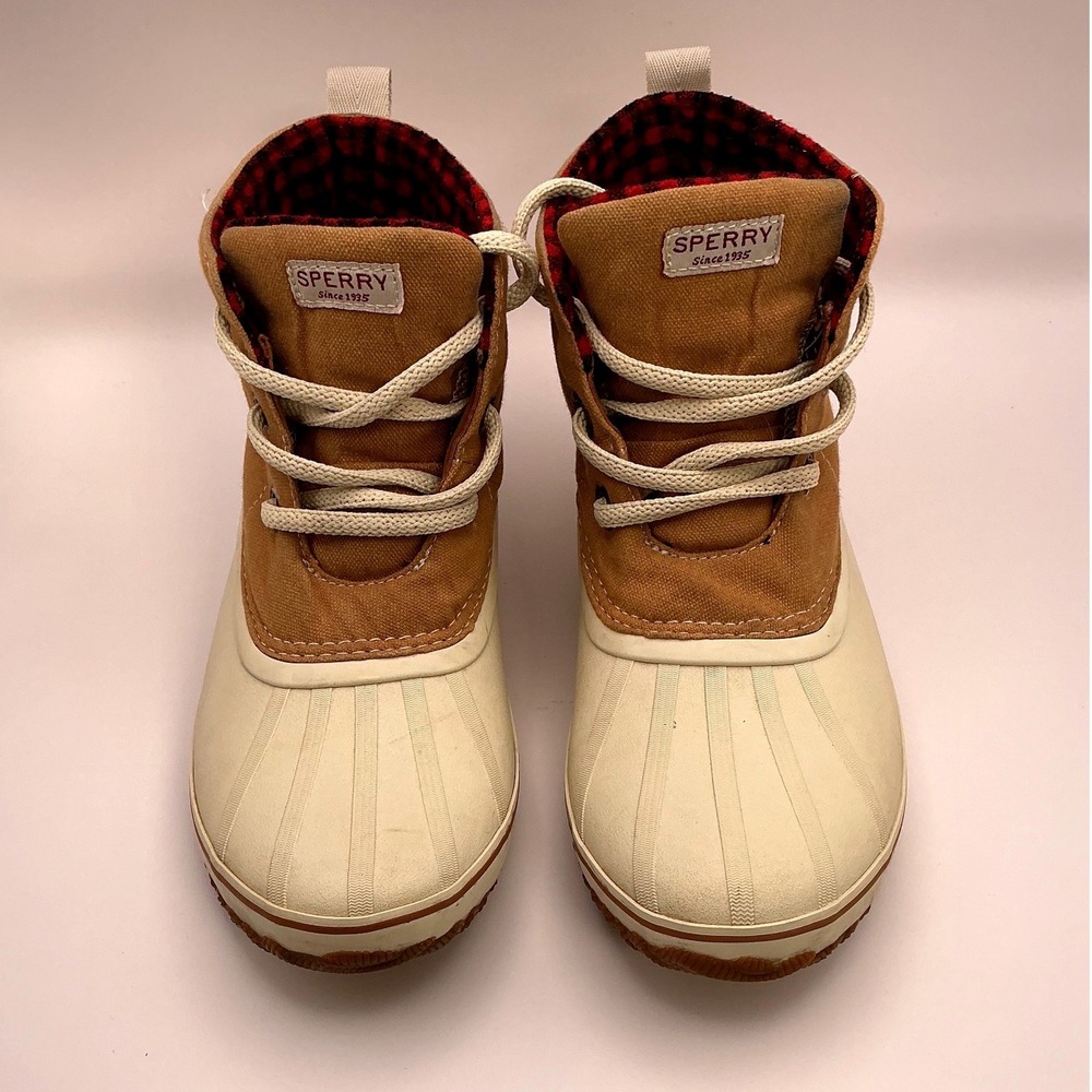 Sperry Tan and Cream Women's Winter Rain Boots